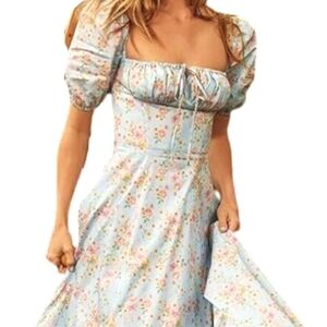 Polo Ralph Lauren Mini Puff Sleeve Floral Sundress Size 4